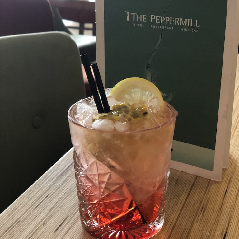 Cocktail and menu